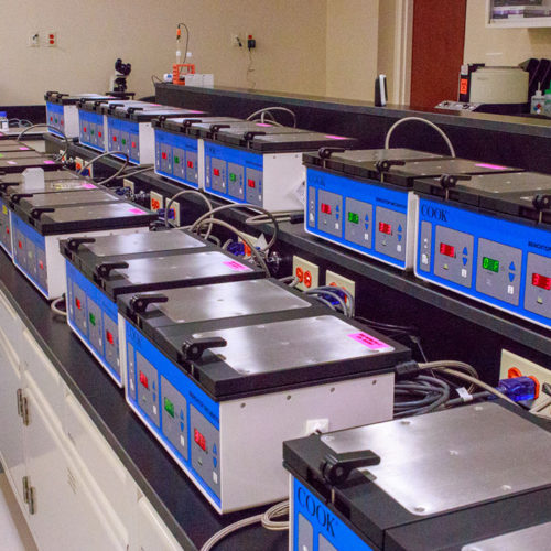 Lab equipment in lab at Damien Fertility Partners