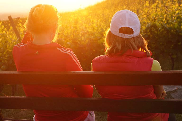 talking at sunset