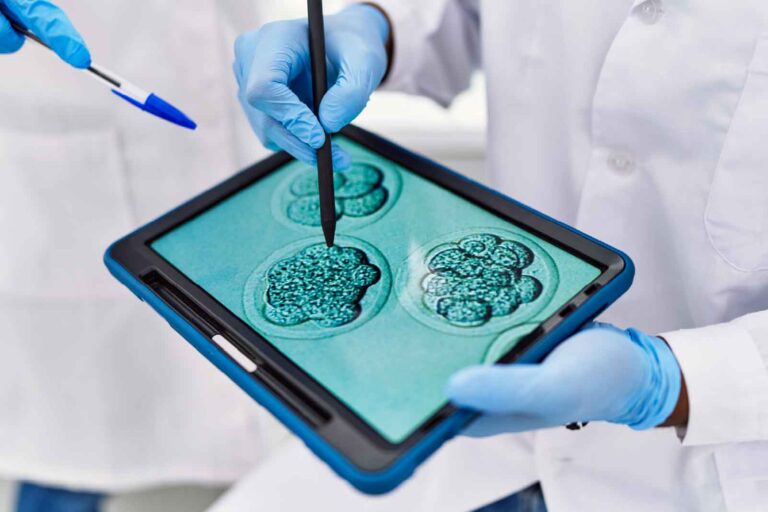 medical professionals using tablet